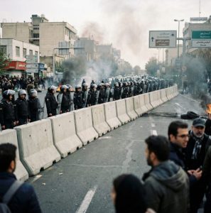 محاصرة شوارع الأحواز بالحواجز الخرسانية؛ واعتقال معلمين في المحمرة